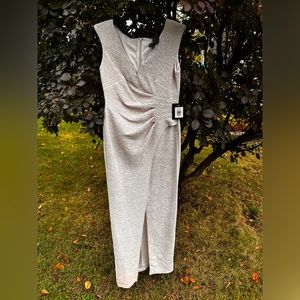 Marina Luxury Women’s Cream Rose Glitter Gown